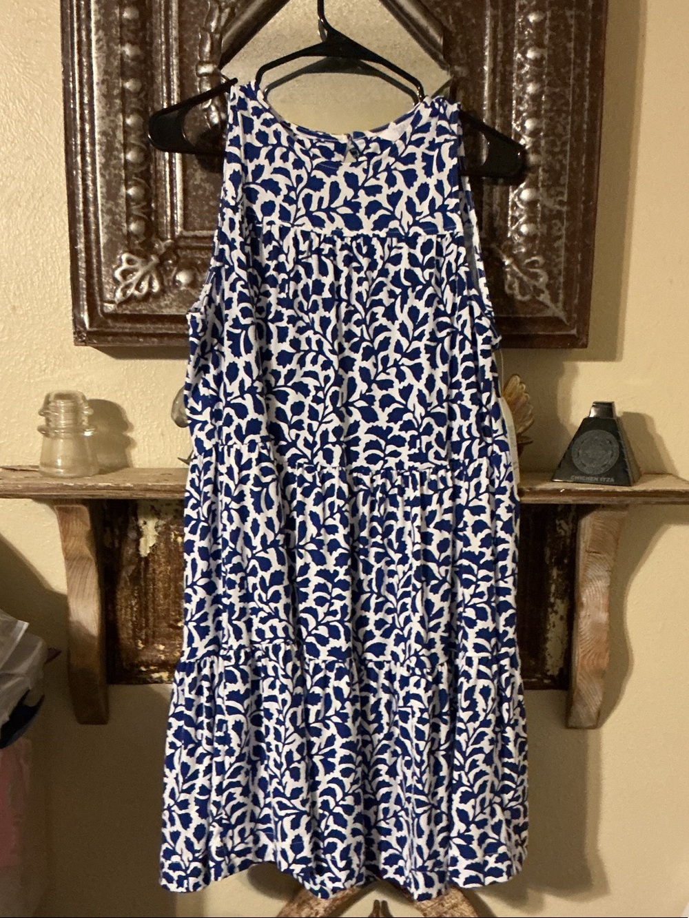 Time and Tru Navy and White Floral Tiered Sundress